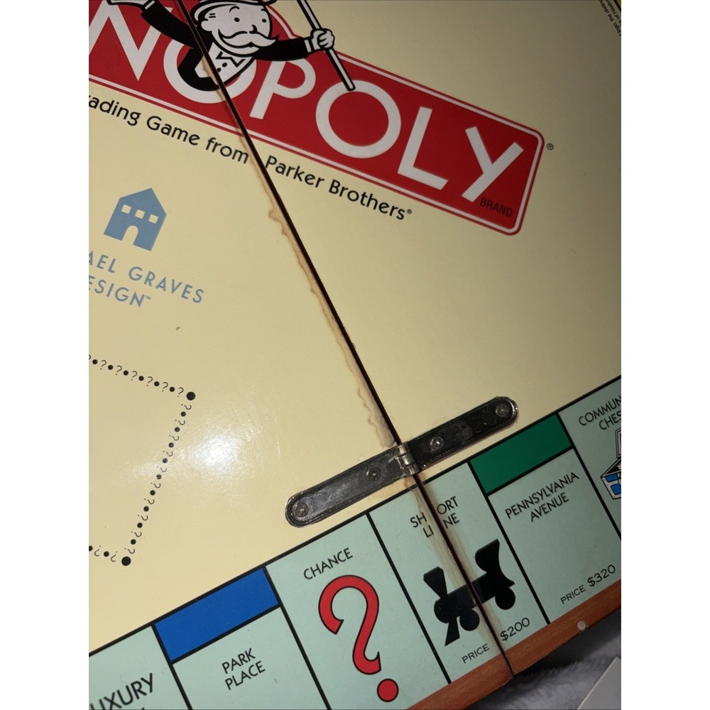Michael Graves Design Monopoly Wooden Game Box Folds W/Storage Vtg 2002 Read GVC - Picture 7 of 16
